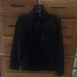 Black fuzzy full zip jacket